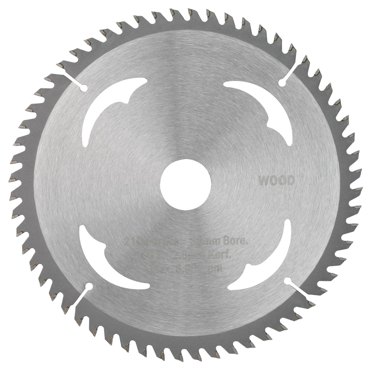 TCT Circular Saw Blade for Wood, 210 x 30mm, 60T: Model No. SBW10