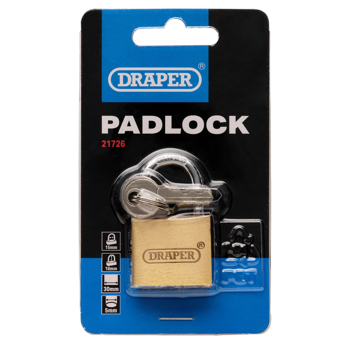 Brass Cylinder Padlock, 30mm : Model No. DPL-30