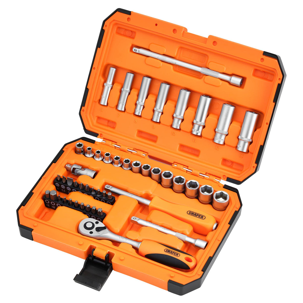 HI-TORQ 6 Point Socket Set, 1/4" (47 Piece) : Model No. BD47M-O