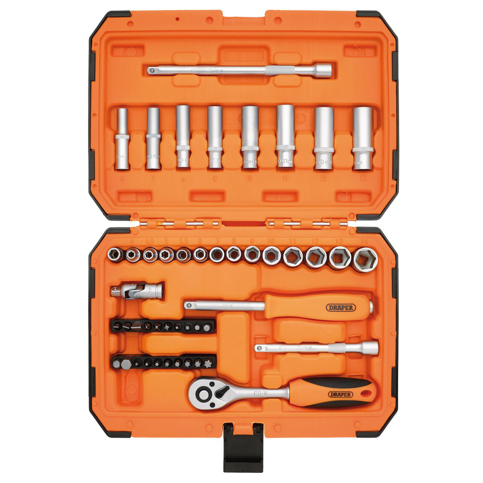 HI-TORQ 6 Point Socket Set, 1/4" (47 Piece) : Model No. BD47M-O