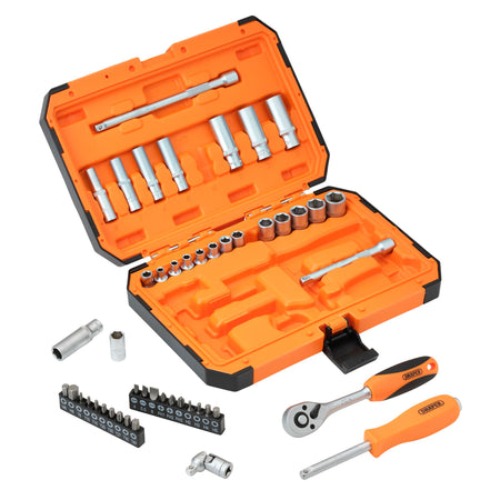 HI-TORQ 6 Point Socket Set, 1/4" (47 Piece) : Model No. BD47M-O