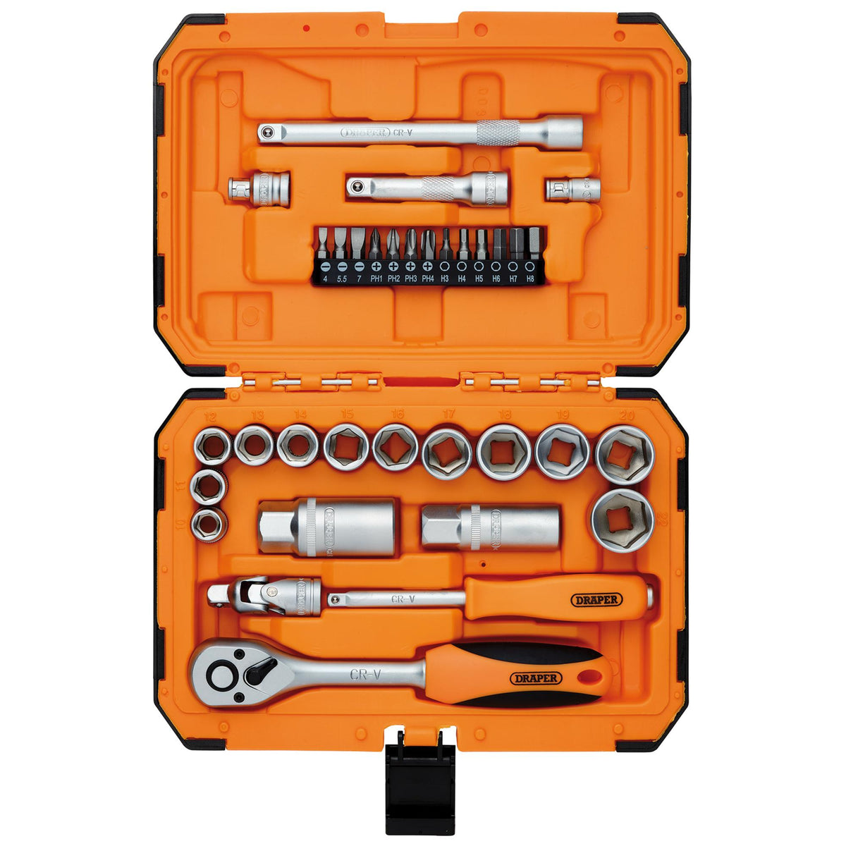 HI-TORQ 6 Point Socket Set, 1/4" and 3/8" (34 Piece) : Model No. BD34M-O