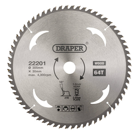 TCT Circular Saw Blade for Wood, 305 x 30mm, 64T: Model No. SBW16