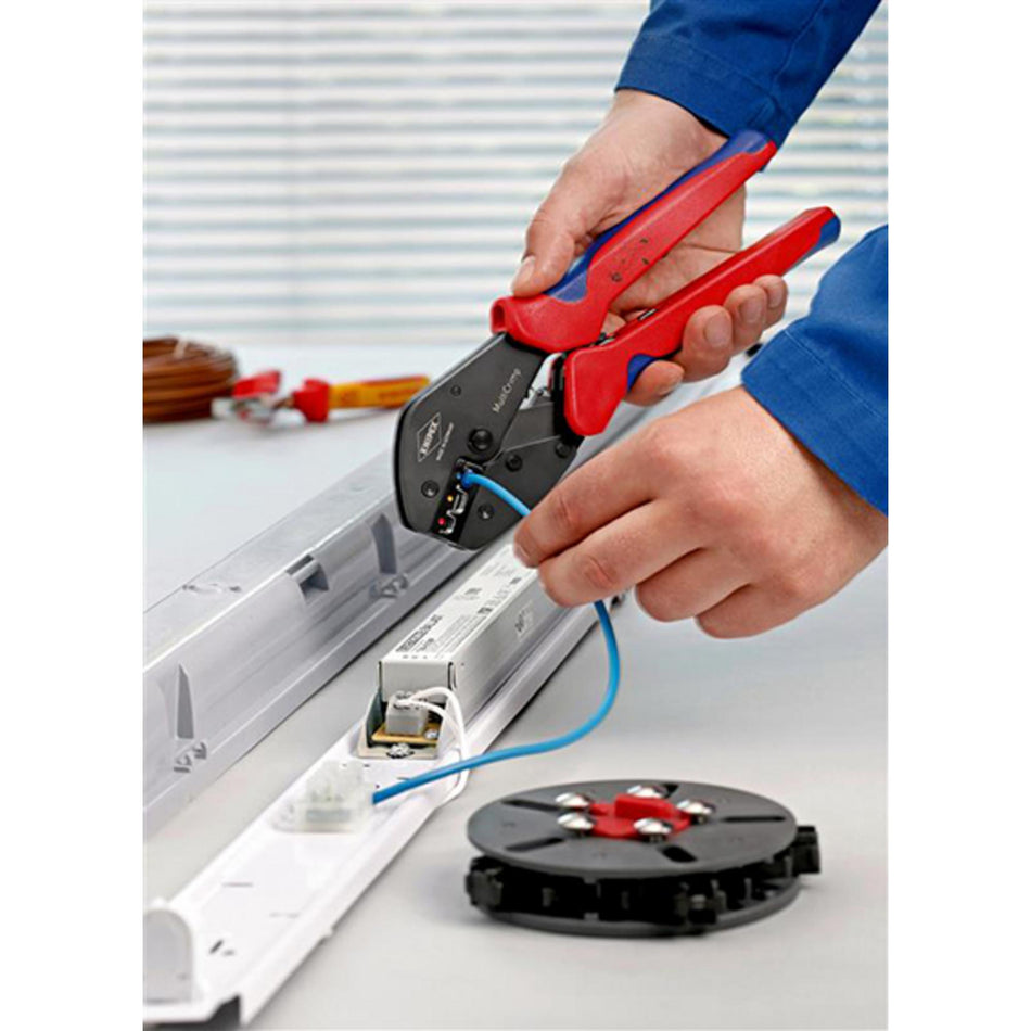 KNIPEX 97 33 01 MultiCrimp® Lever  Action Crimping Pliers, 0.25  6.0 mm² Capacity, 250mm