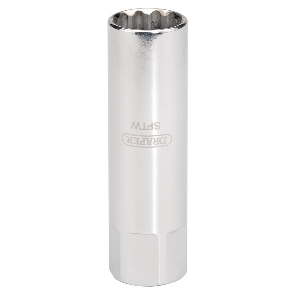 DRAPER 8mm Thread (14mm Socket) 3/8in. Square Drive Thin Wall Hi-Torq ; 12 Point Spark Plug Socket: Model No.SPTW