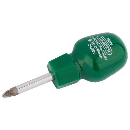 DRAPER No 2 x 38mm PZ Type Cabinet Pattern Chubby Screwdriver (Sold Loose): Model No.186PZB