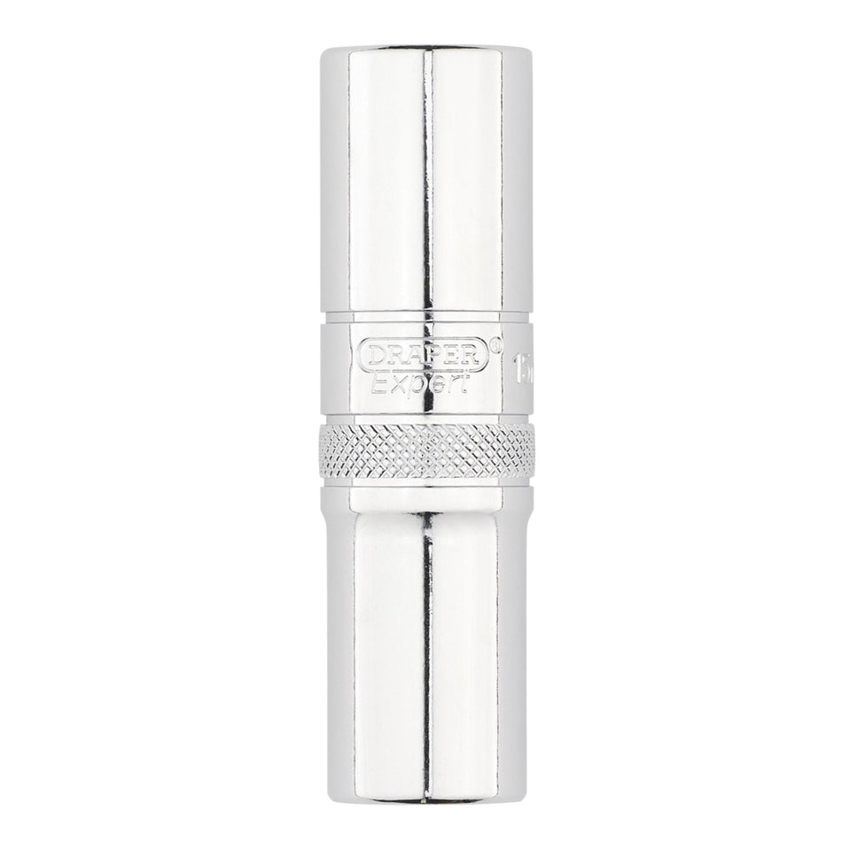 Draper Expert Metric Deep Socket, 1/2" Sq. Dr., Polished Chrome, 15mm