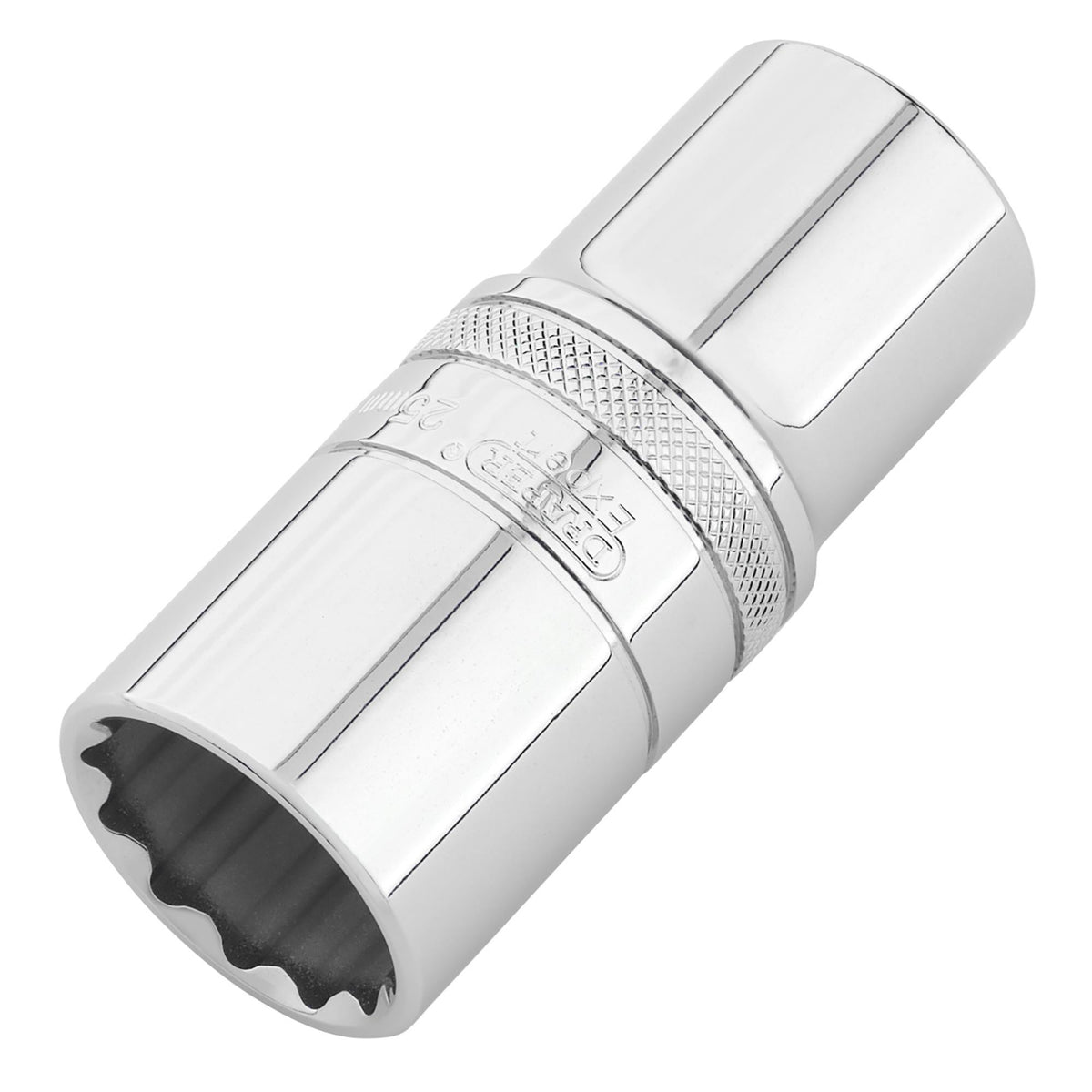 Draper Expert Metric Deep Socket, 1/2" Sq. Dr.,Polished Chrome, 25mm
