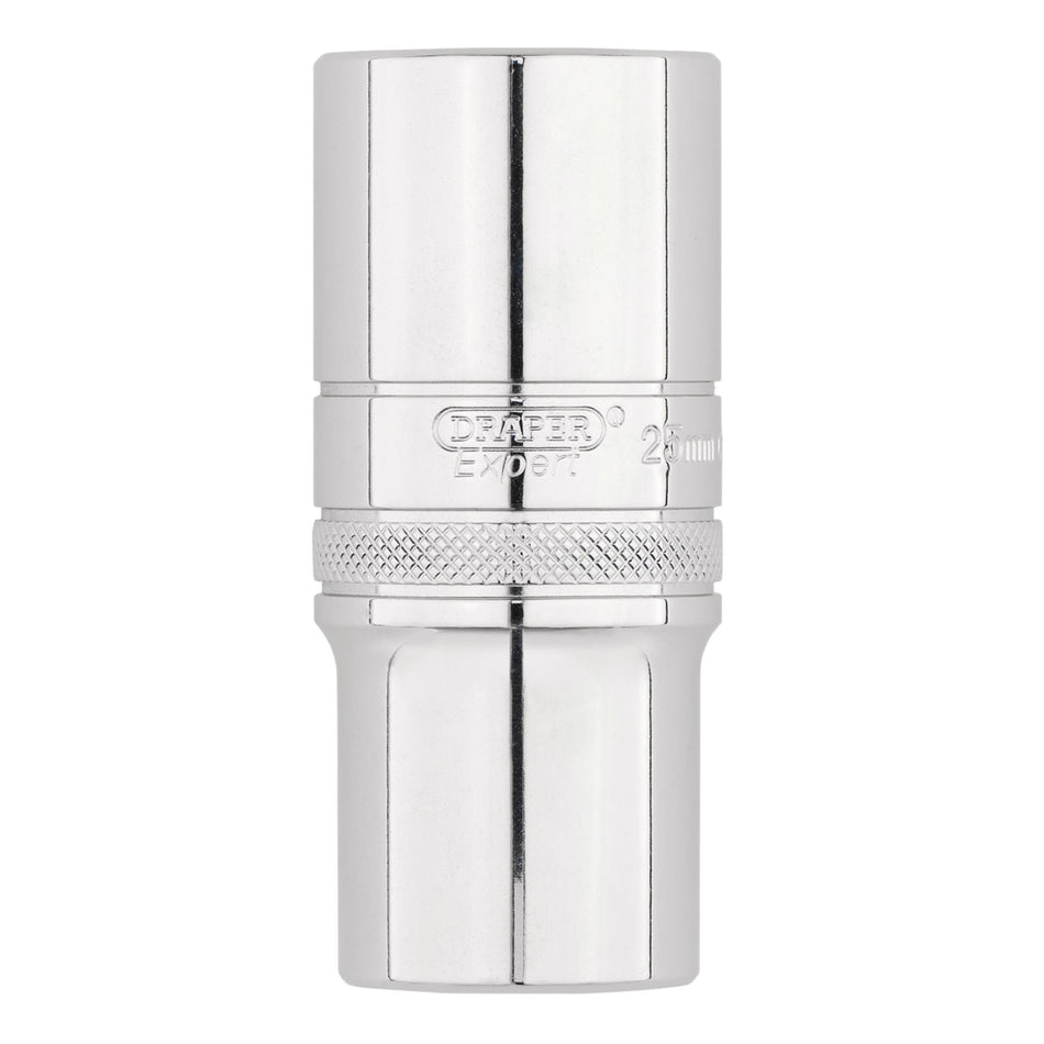 Draper Expert Metric Deep Socket, 1/2" Sq. Dr.,Polished Chrome, 25mm