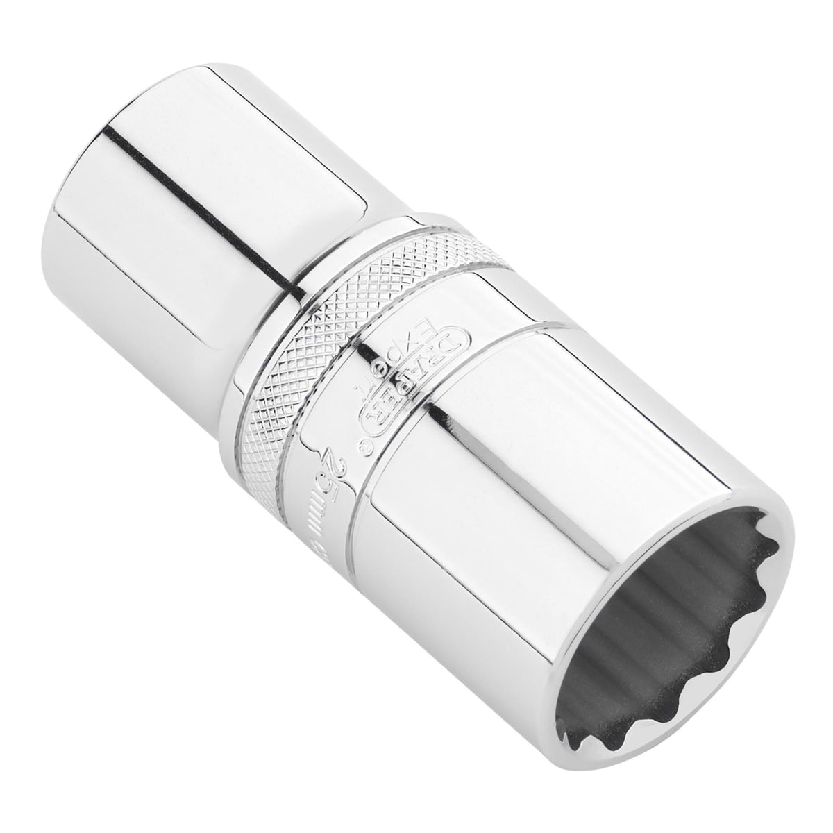 Draper Expert Metric Deep Socket, 1/2" Sq. Dr.,Polished Chrome, 25mm