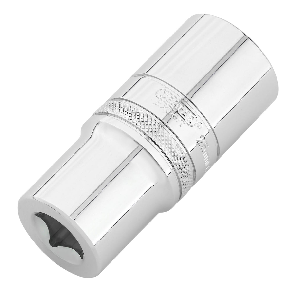 Draper Expert Metric Deep Socket, 1/2" Sq. Dr.,Polished Chrome, 25mm