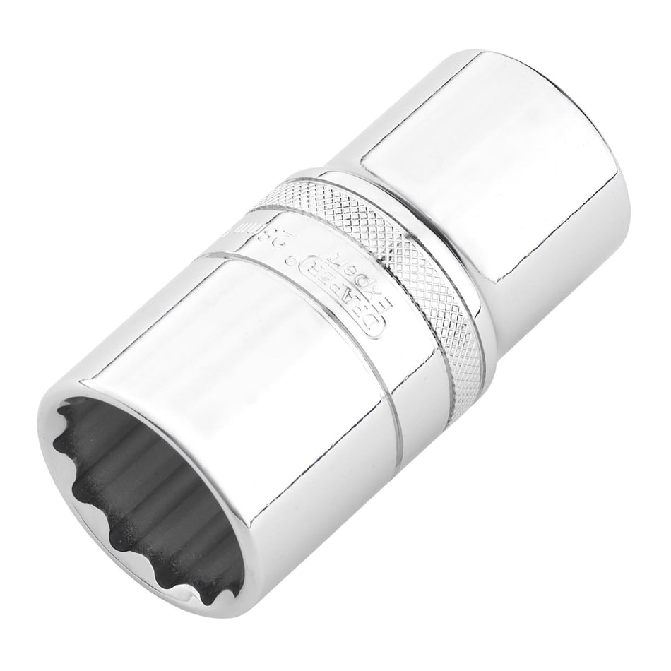 Draper Expert Metric Deep Socket, 1/2" Sq. Dr., Polished Chrome, 28mm