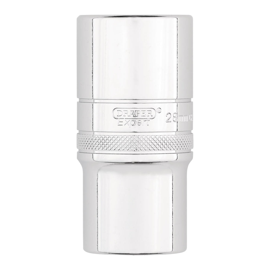 Draper Expert Metric Deep Socket, 1/2" Sq. Dr., Polished Chrome, 28mm
