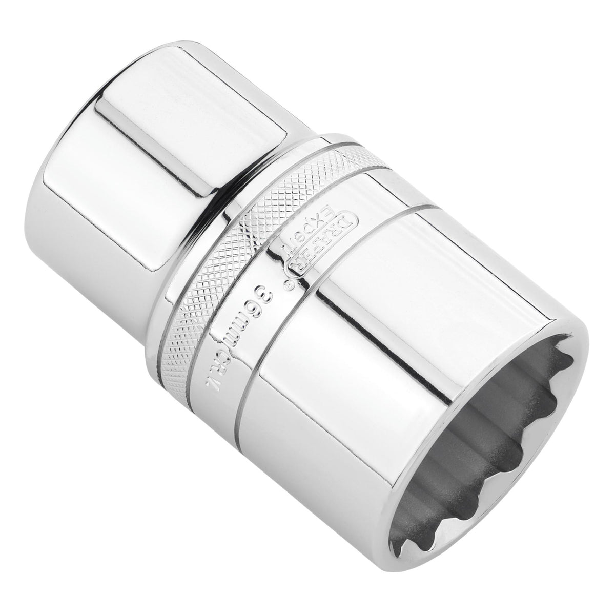 Draper Expert Metric Deep Socket, 1/2" Sq. Dr., Polished Chrome, 36mm