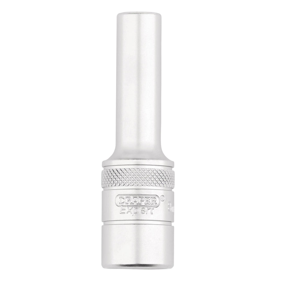 Draper Expert Metric Deep Socket, 1/2" Sq. Dr., Micro Satin Chrome, 8mm