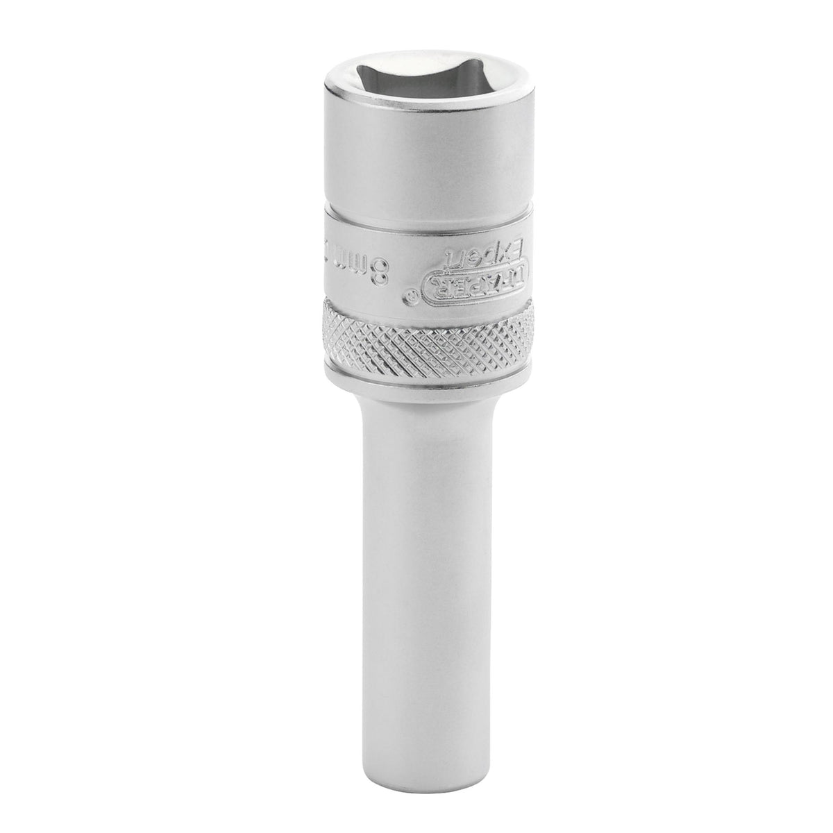 Draper Expert Metric Deep Socket, 1/2" Sq. Dr., Micro Satin Chrome, 8mm