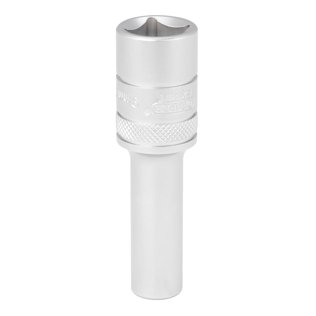 Draper Expert Metric Deep Socket, 1/2" Sq. Dr., Micro Satin Chrome, 9mm