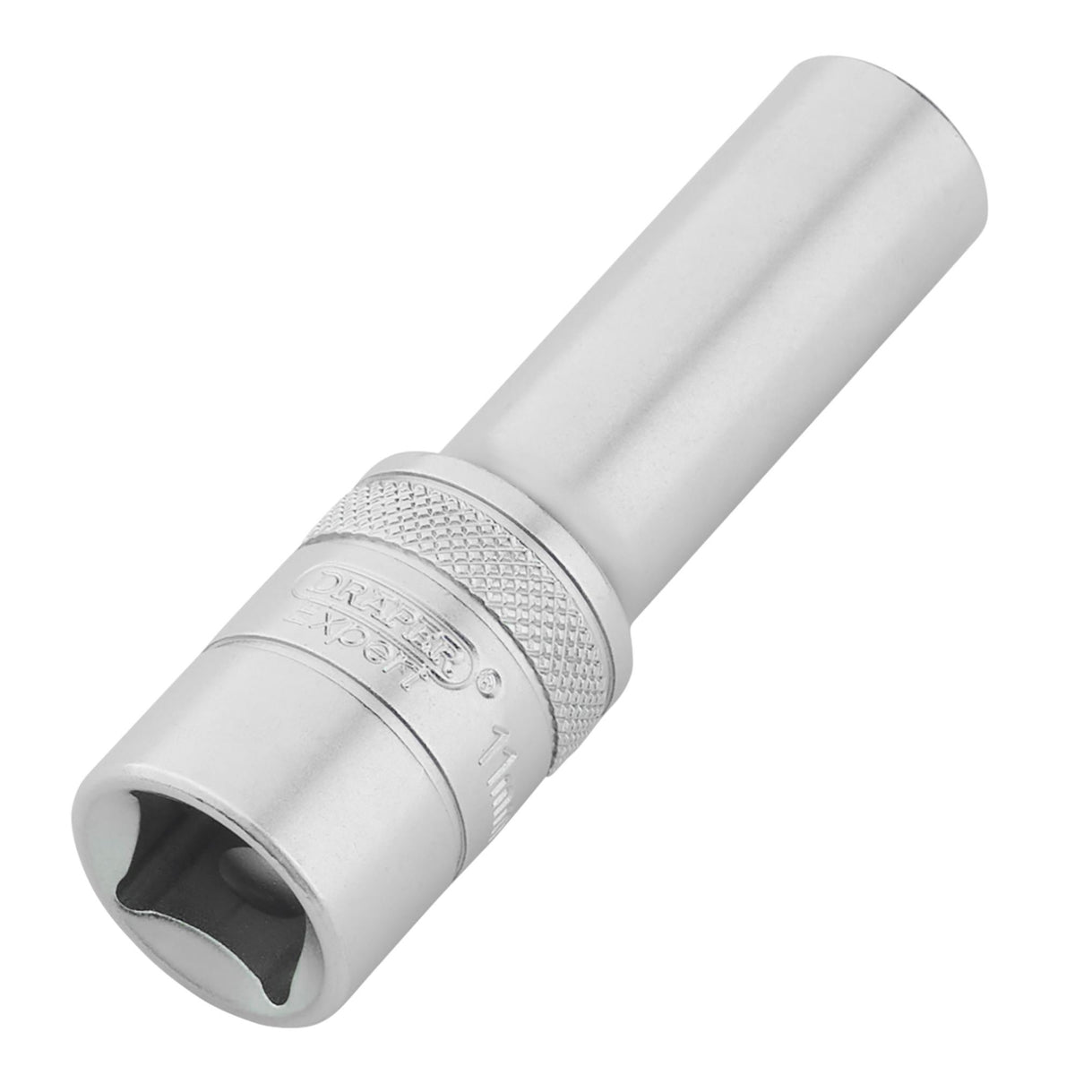 Draper Expert Metric Deep Socket, 1/2" Sq. Dr., Micro Satin Chrome, 11mm