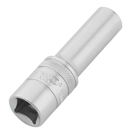 Draper Expert Metric Deep Socket, 1/2" Sq. Dr., Micro Satin Chrome, 11mm