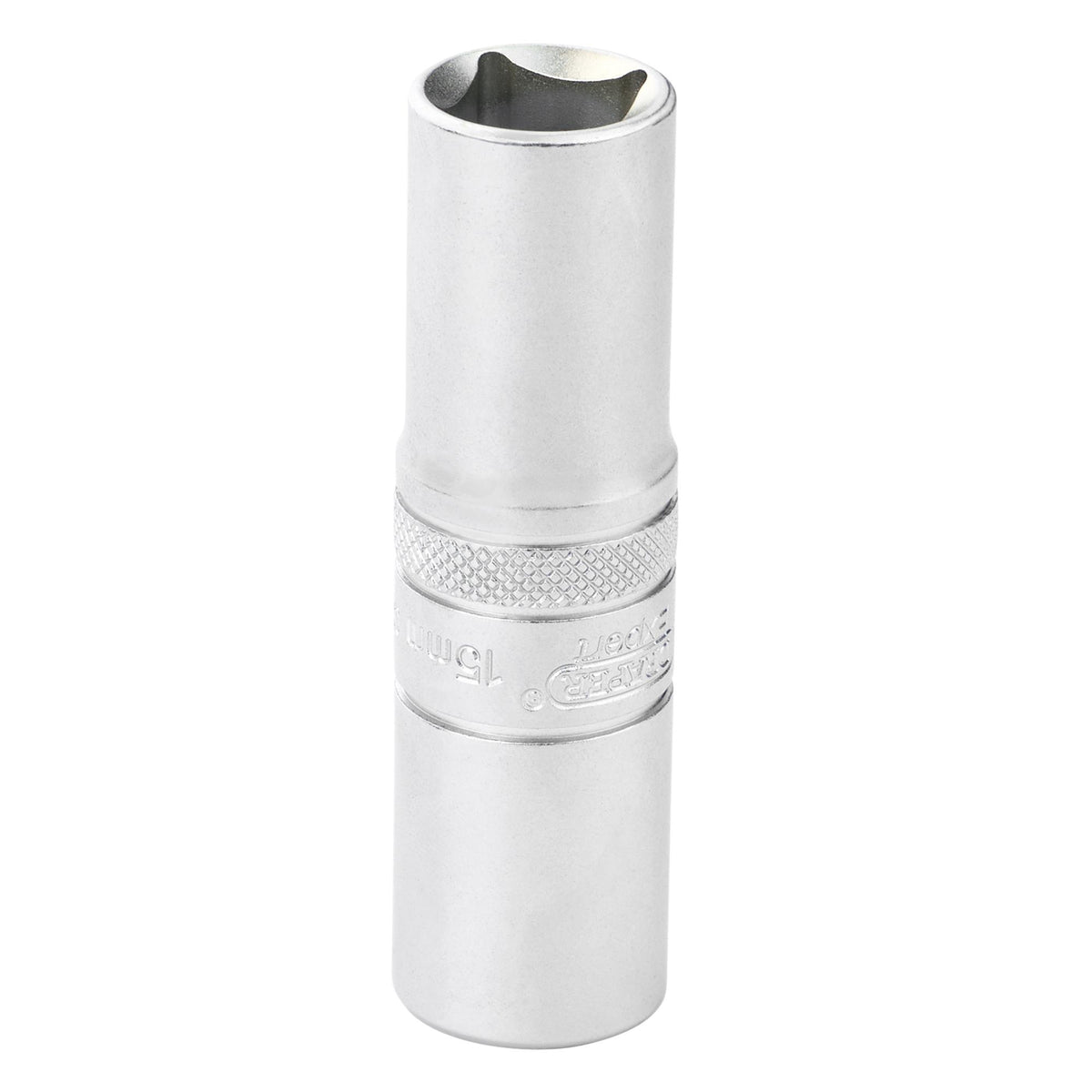 Draper Expert Metric Deep Socket, 1/2" Sq. Dr., Micro Satin Chrome, 15mm