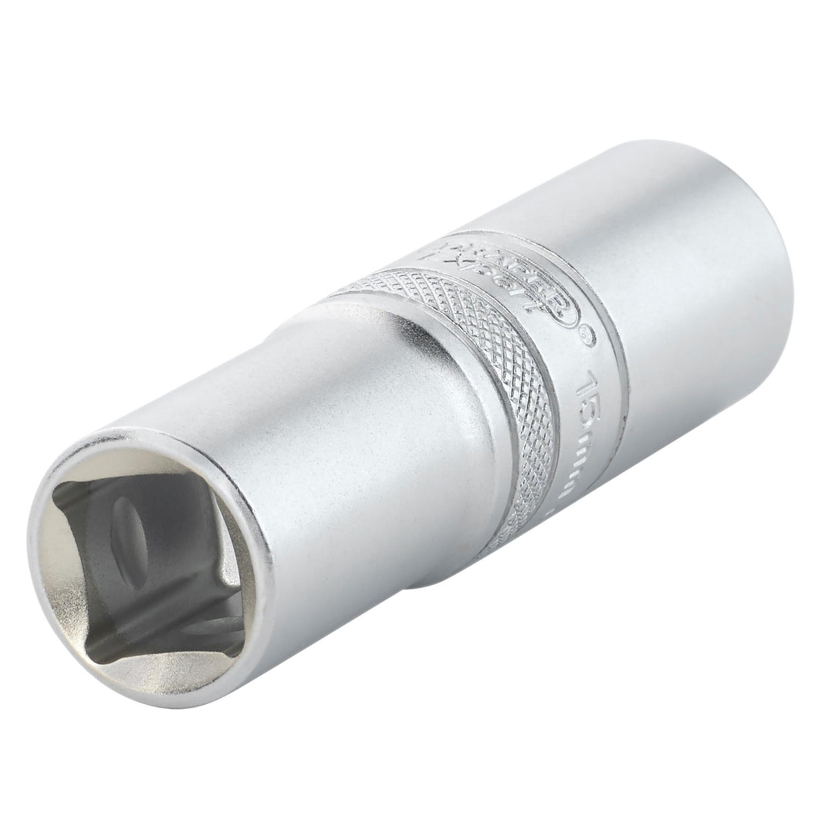 Draper Expert Metric Deep Socket, 1/2" Sq. Dr., Micro Satin Chrome, 15mm