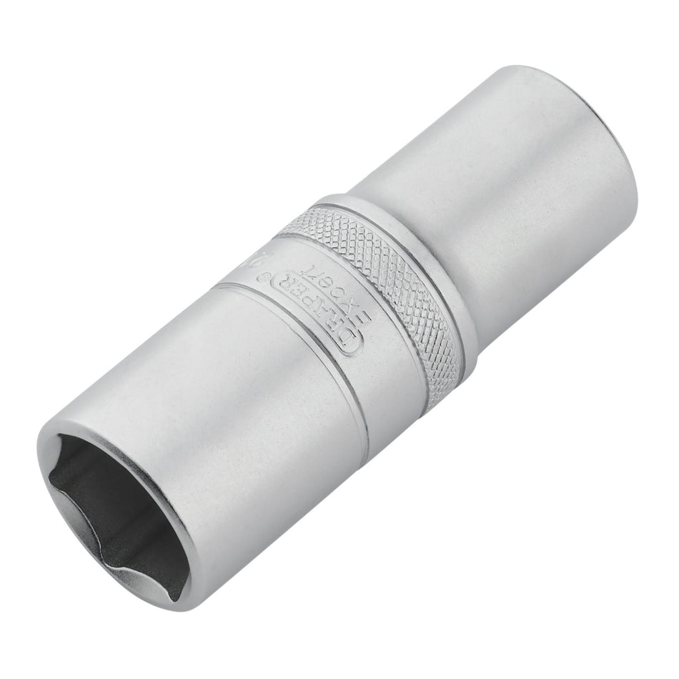 Draper Expert Metric Deep Socket, 1/2" Sq. Dr., Micro Satin Chrome, 21mm