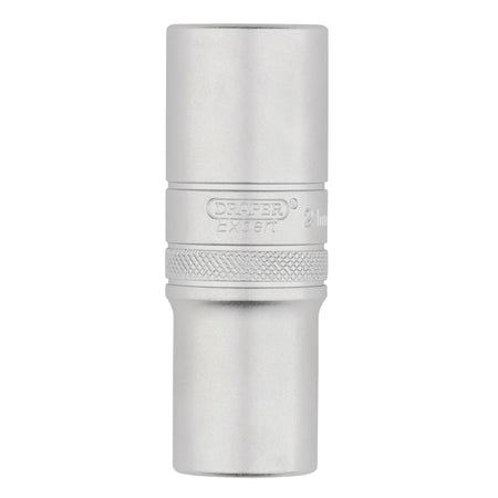 Draper Expert Metric Deep Socket, 1/2" Sq. Dr., Micro Satin Chrome, 21mm