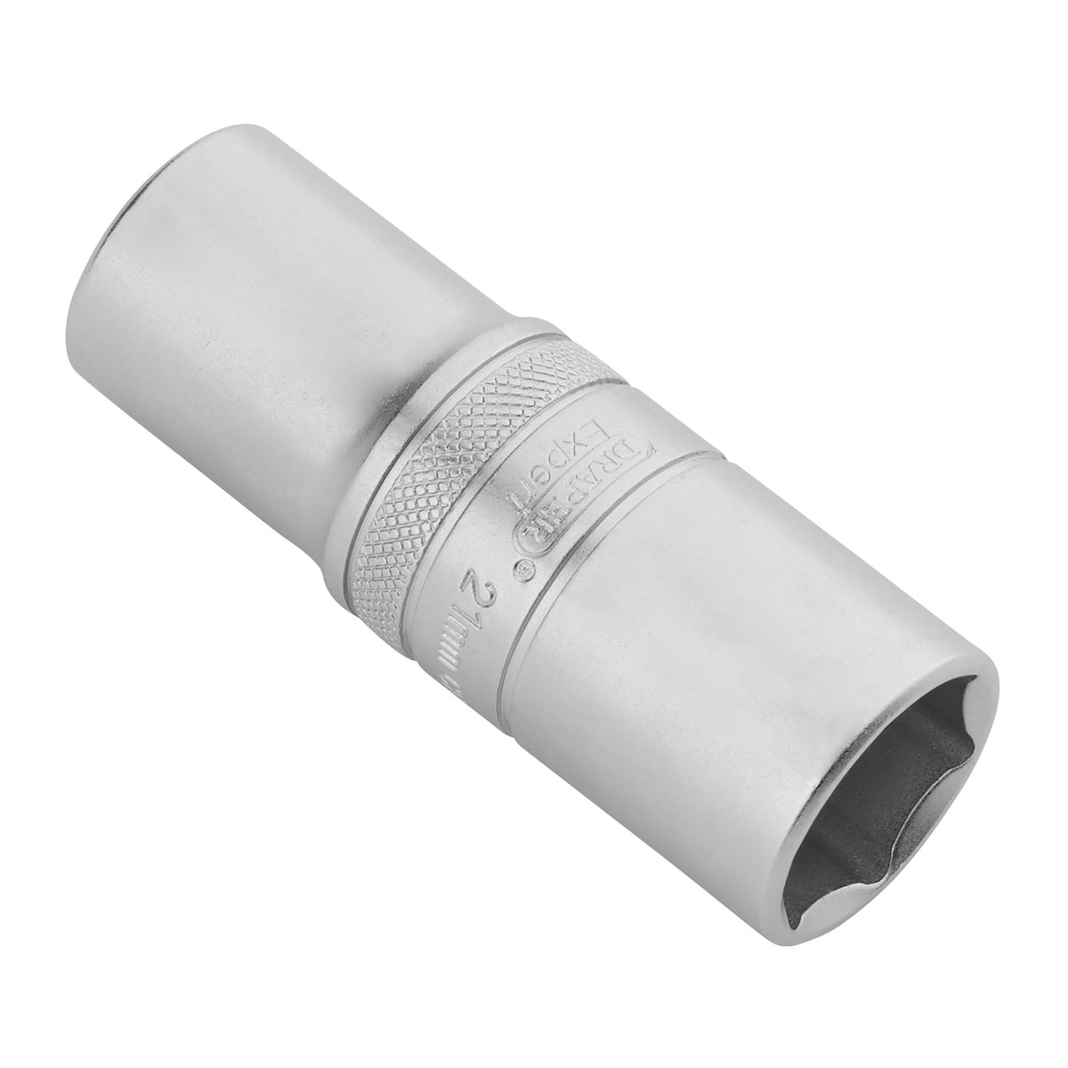 Draper Expert Metric Deep Socket, 1/2" Sq. Dr., Micro Satin Chrome, 21mm