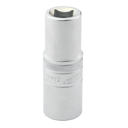 Draper Expert Metric Deep Socket, 1/2" Sq. Dr., Micro Satin Chrome, 21mm