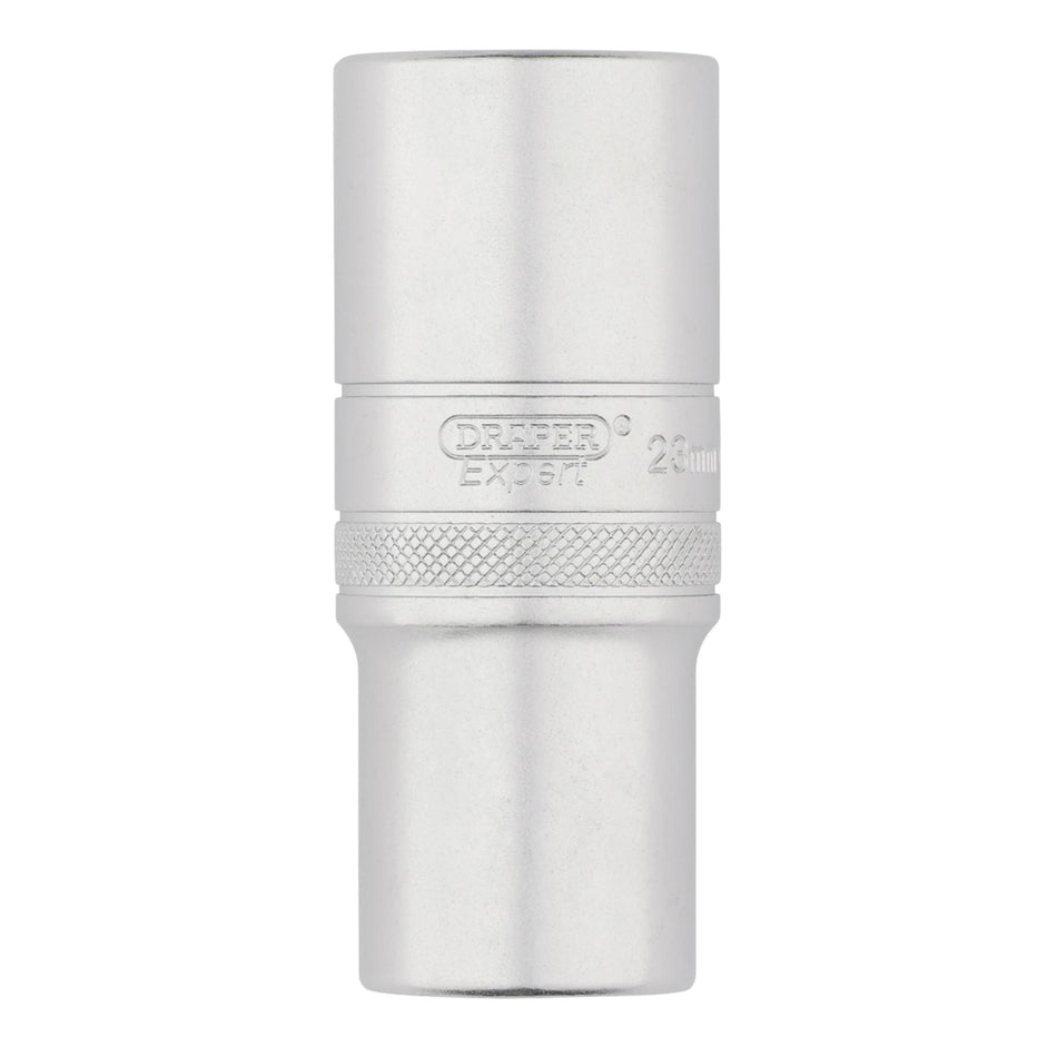 Draper Expert Metric Deep Socket, 1/2" Sq. Dr., Micro Satin Chrome, 23mm
