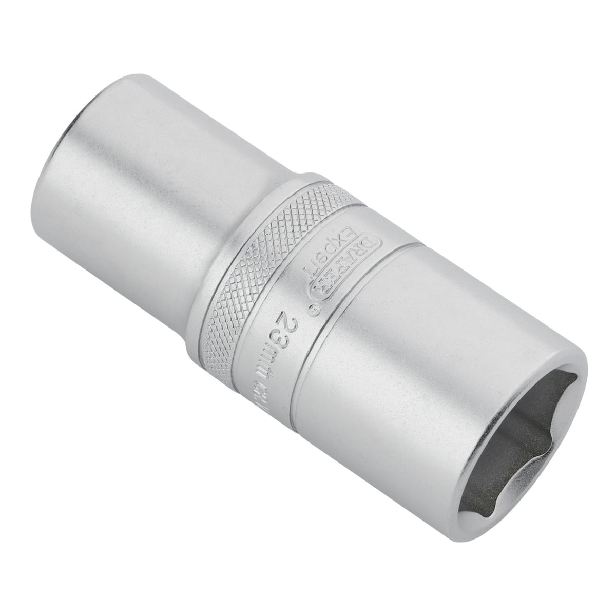 Draper Expert Metric Deep Socket, 1/2" Sq. Dr., Micro Satin Chrome, 23mm