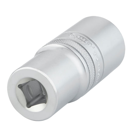 Draper Expert Metric Deep Socket, 1/2" Sq. Dr., Micro Satin Chrome, 25mm