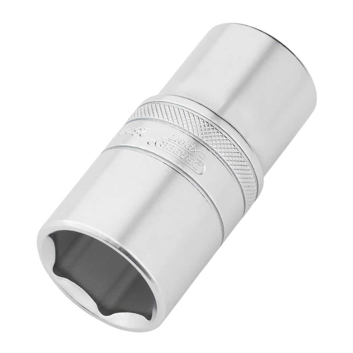Draper Expert Metric Deep Socket, 1/2" Sq. Dr., Micro Satin Chrome, 28mm