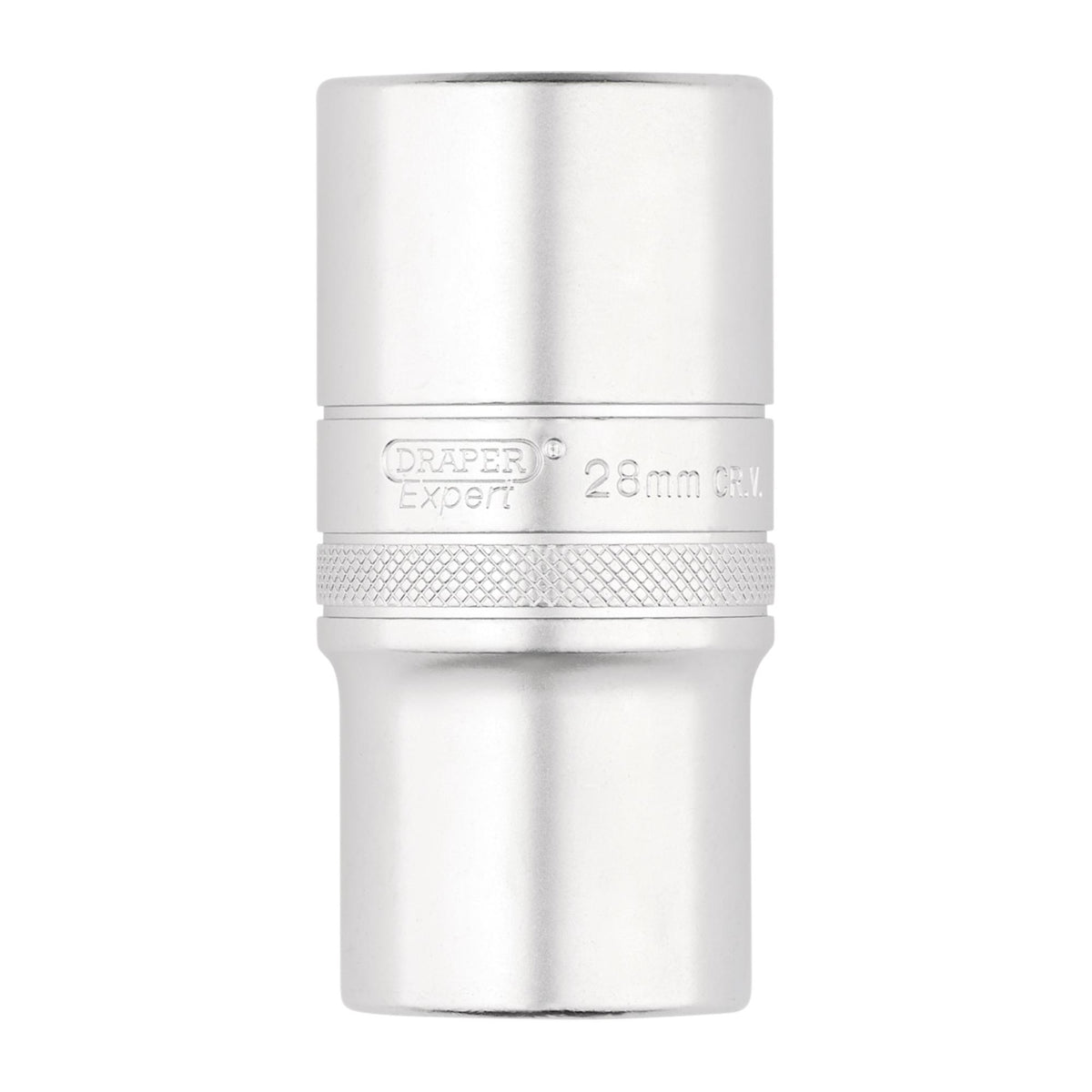Draper Expert Metric Deep Socket, 1/2" Sq. Dr., Micro Satin Chrome, 28mm