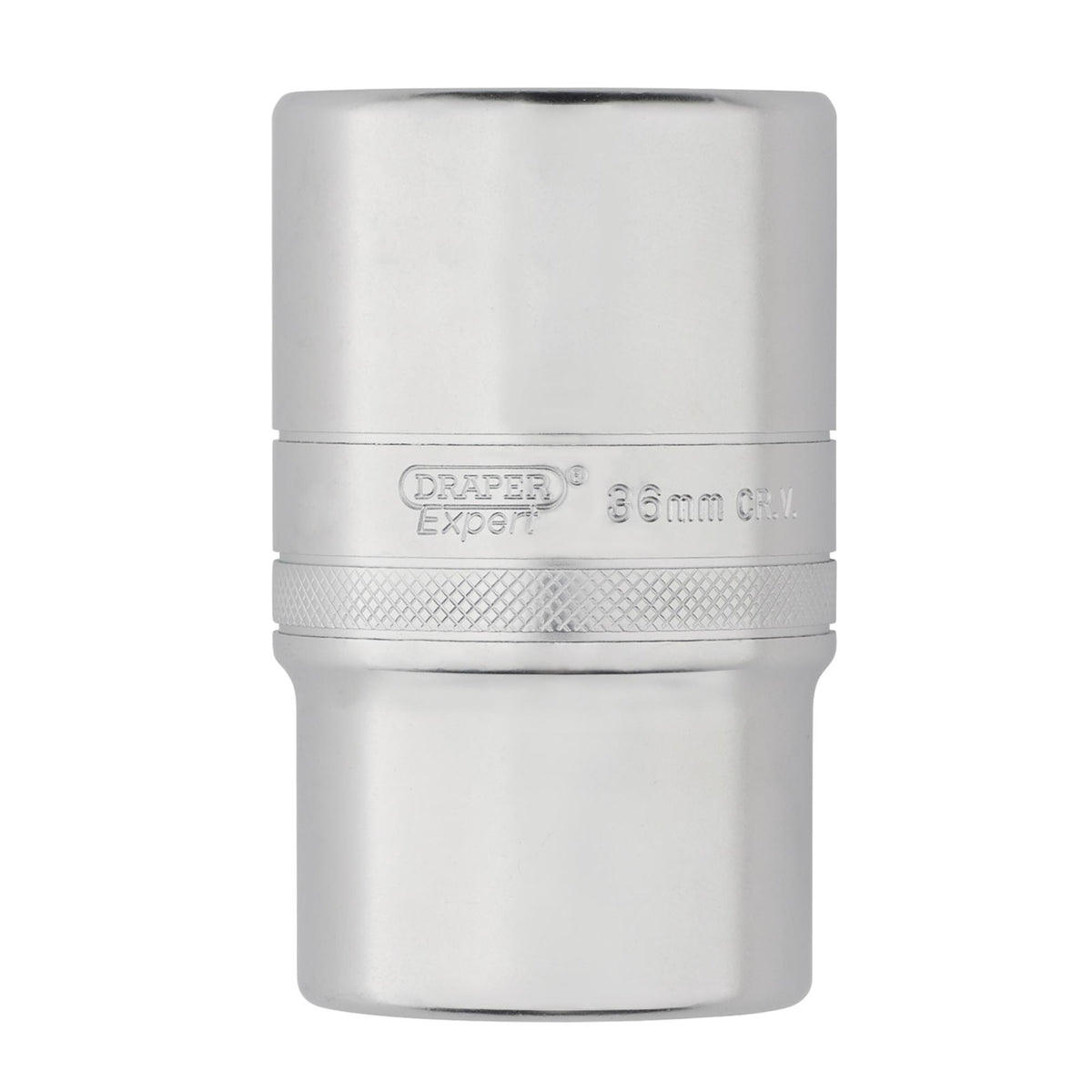 Draper Expert Metric Deep Socket, 1/2" Sq. Dr., Micro Satin Chrome, 36mm