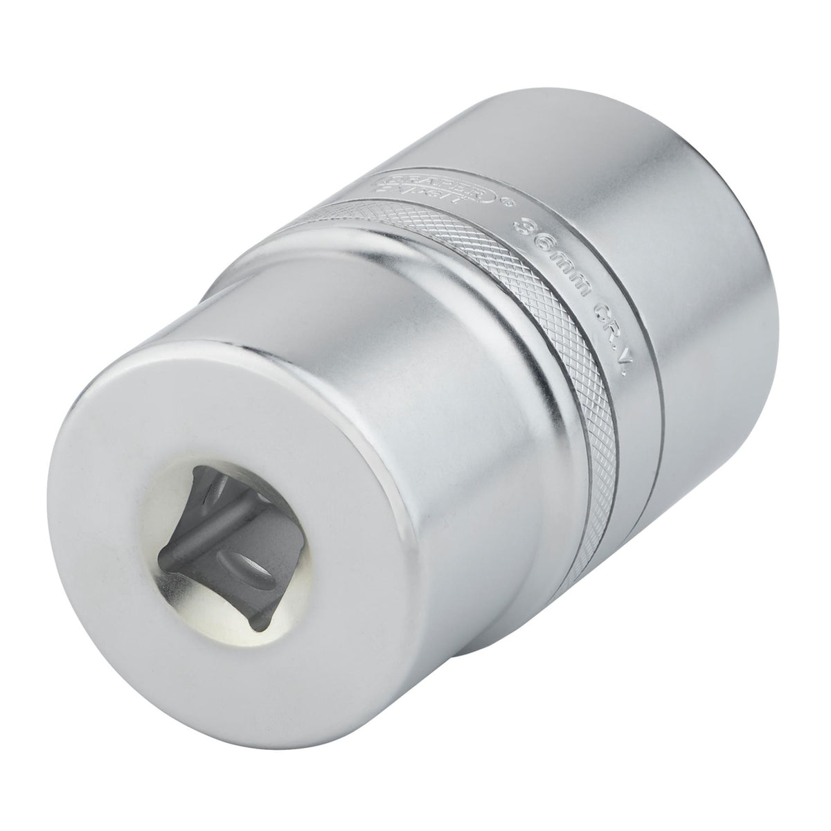 Draper Expert Metric Deep Socket, 1/2" Sq. Dr., Micro Satin Chrome, 36mm