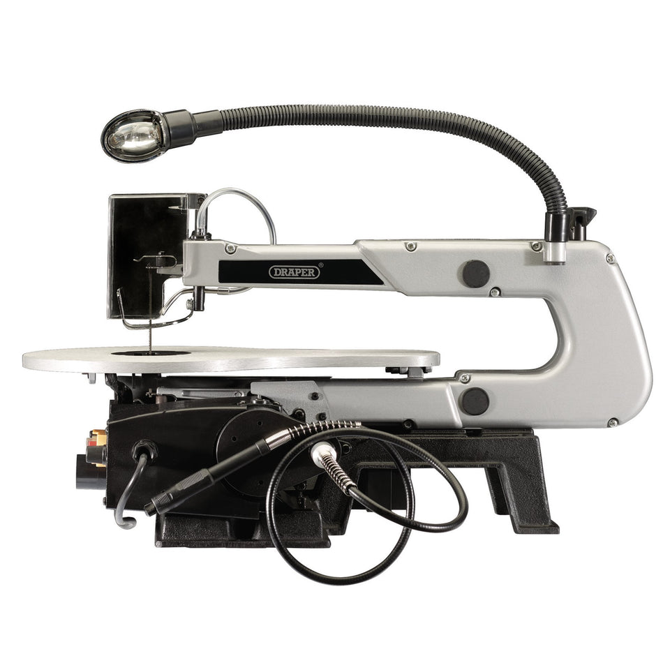 DRAPER 405mm 90W 230V Variable Speed Fretsaw with Flexible Drive Shaft and Worklight: Model No.FS405V