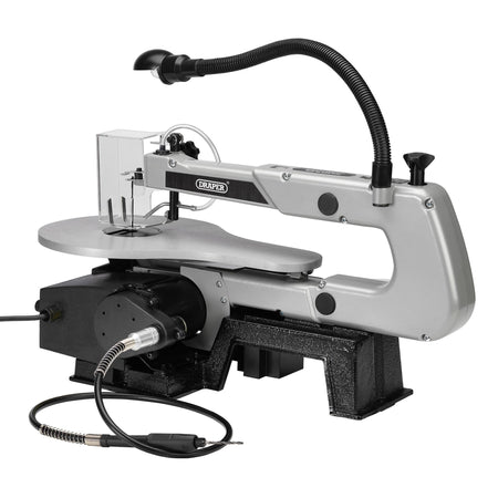 DRAPER 405mm 90W 230V Variable Speed Fretsaw with Flexible Drive Shaft and Worklight: Model No.FS405V