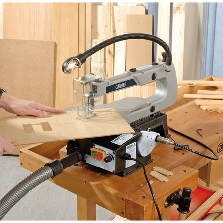 DRAPER 405mm 90W 230V Variable Speed Fretsaw with Flexible Drive Shaft and Worklight: Model No.FS405V