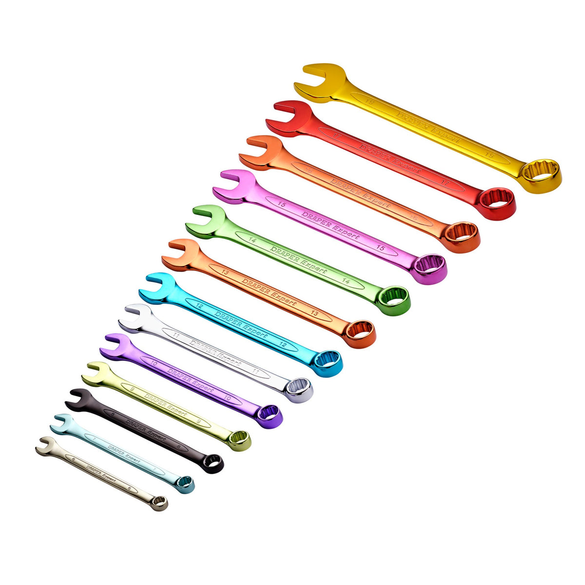 DRAPER Expert 13 Piece Draper Expert Hi-Torq ; Metric Coloured Combination Spanner Set: Model No.8232/MM/C