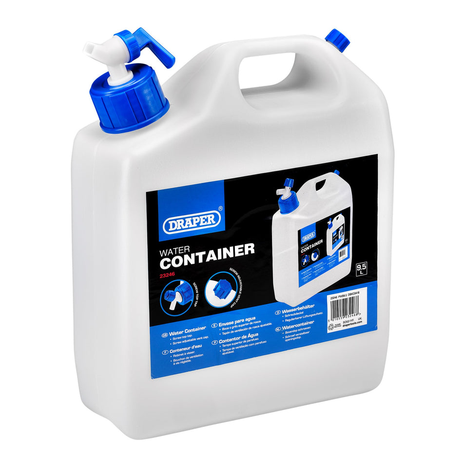 DRAPER 9.5L Water Container with Tap: Model No.PWB9.5