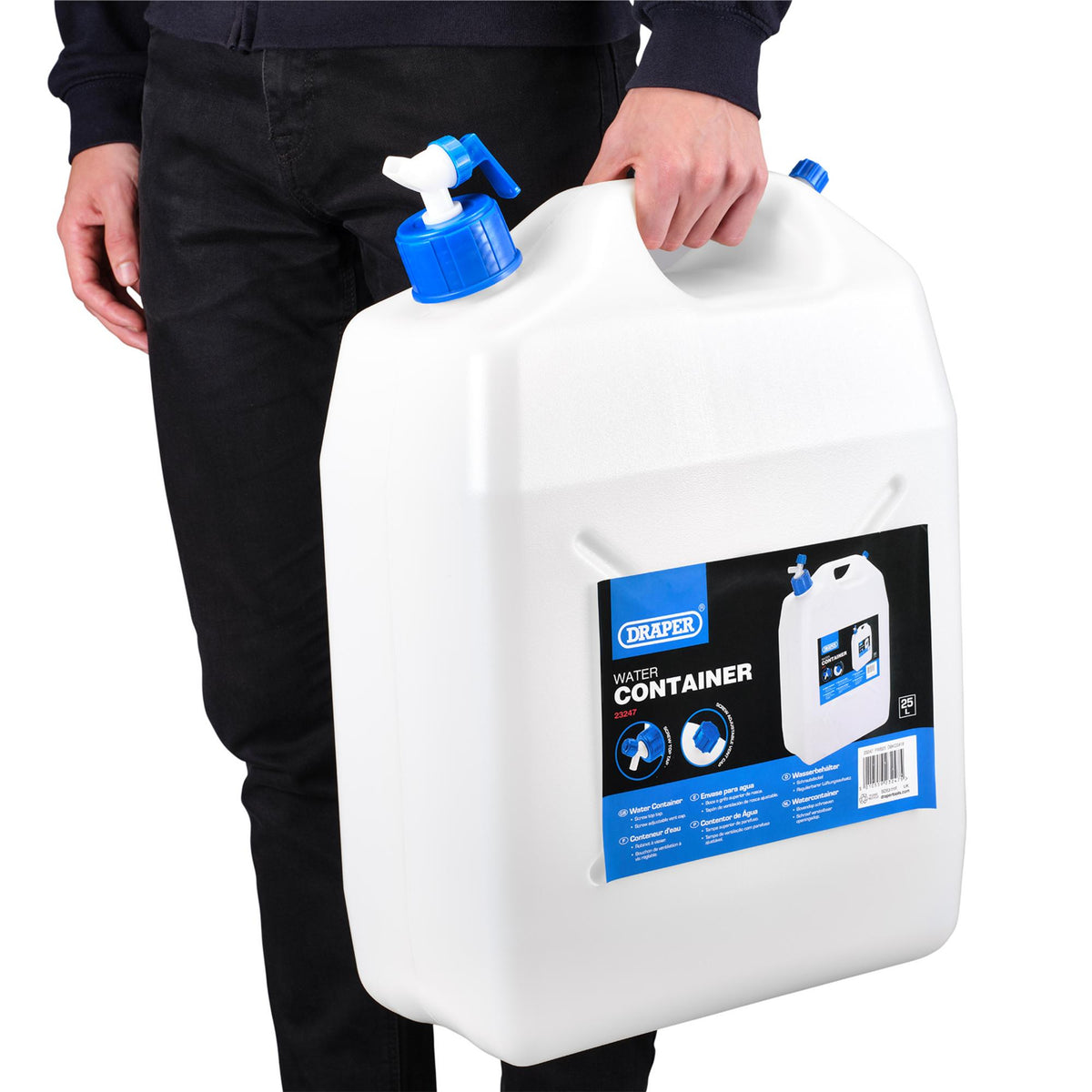 DRAPER 25L Water Container with Tap: Model No.PWB25