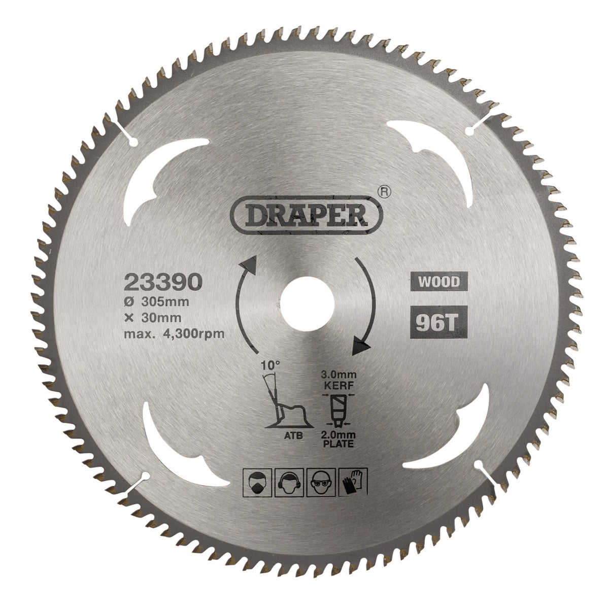 TCT Circular Saw Blade for Wood, 305 x 30mm, 96T: Model No. SBW17