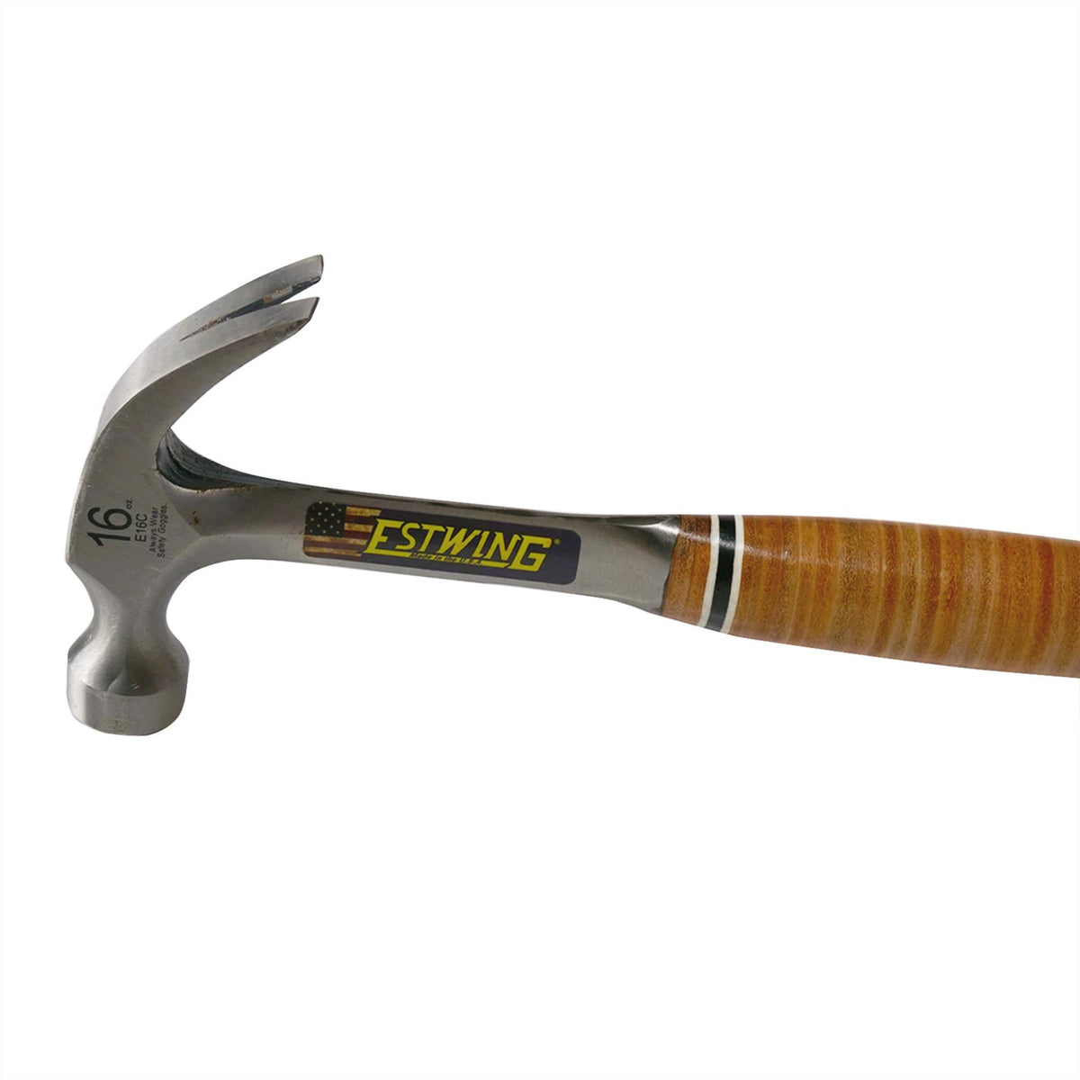 Estwing E16C Curved Claw Hammer with Leather Grip, 16oz/448g