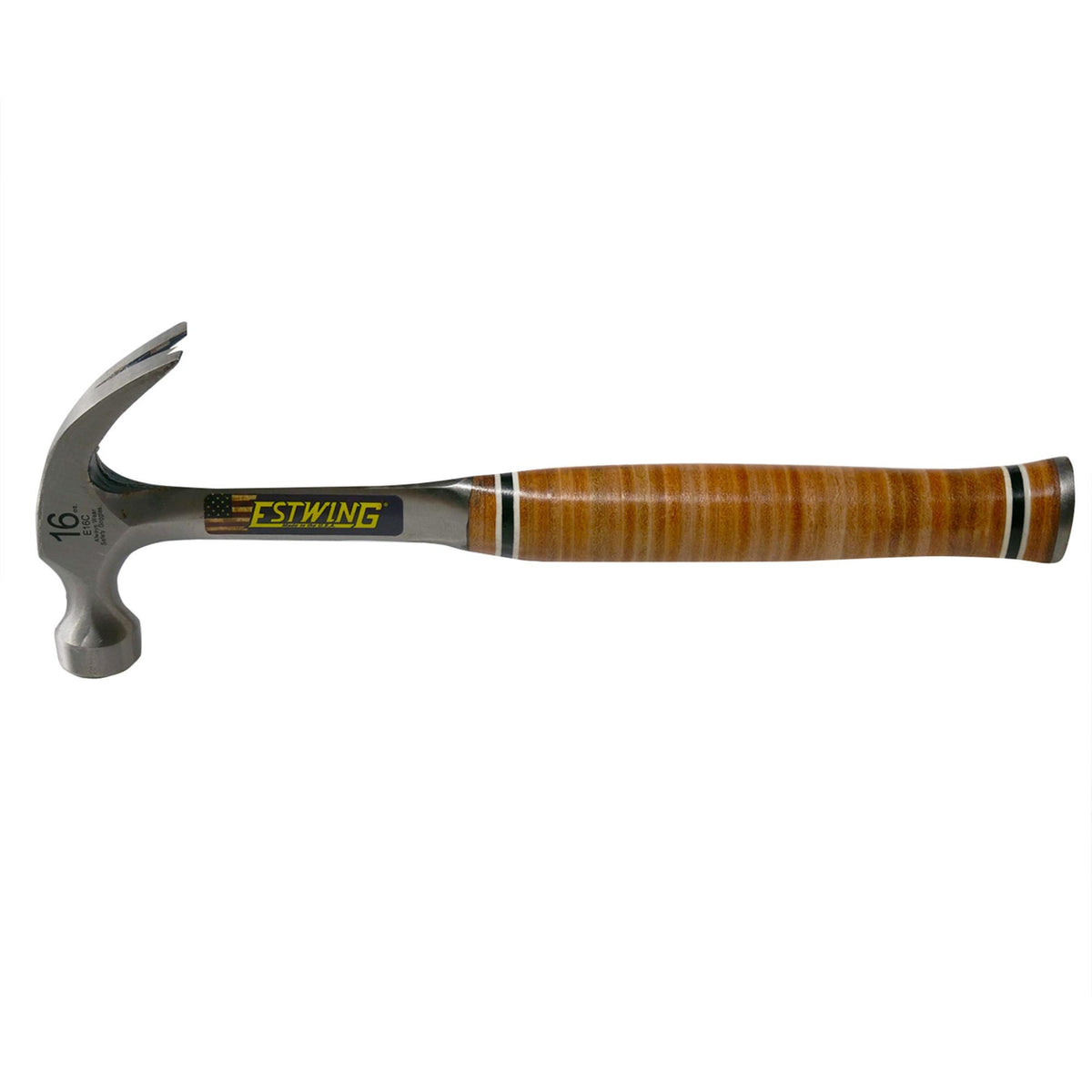 Estwing E16C Curved Claw Hammer with Leather Grip, 16oz/448g