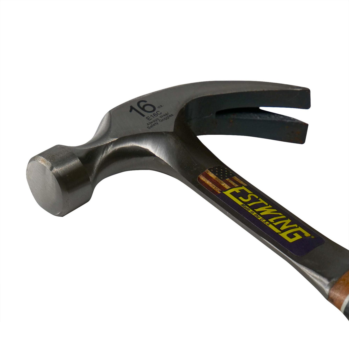 Estwing E16C Curved Claw Hammer with Leather Grip, 16oz/448g