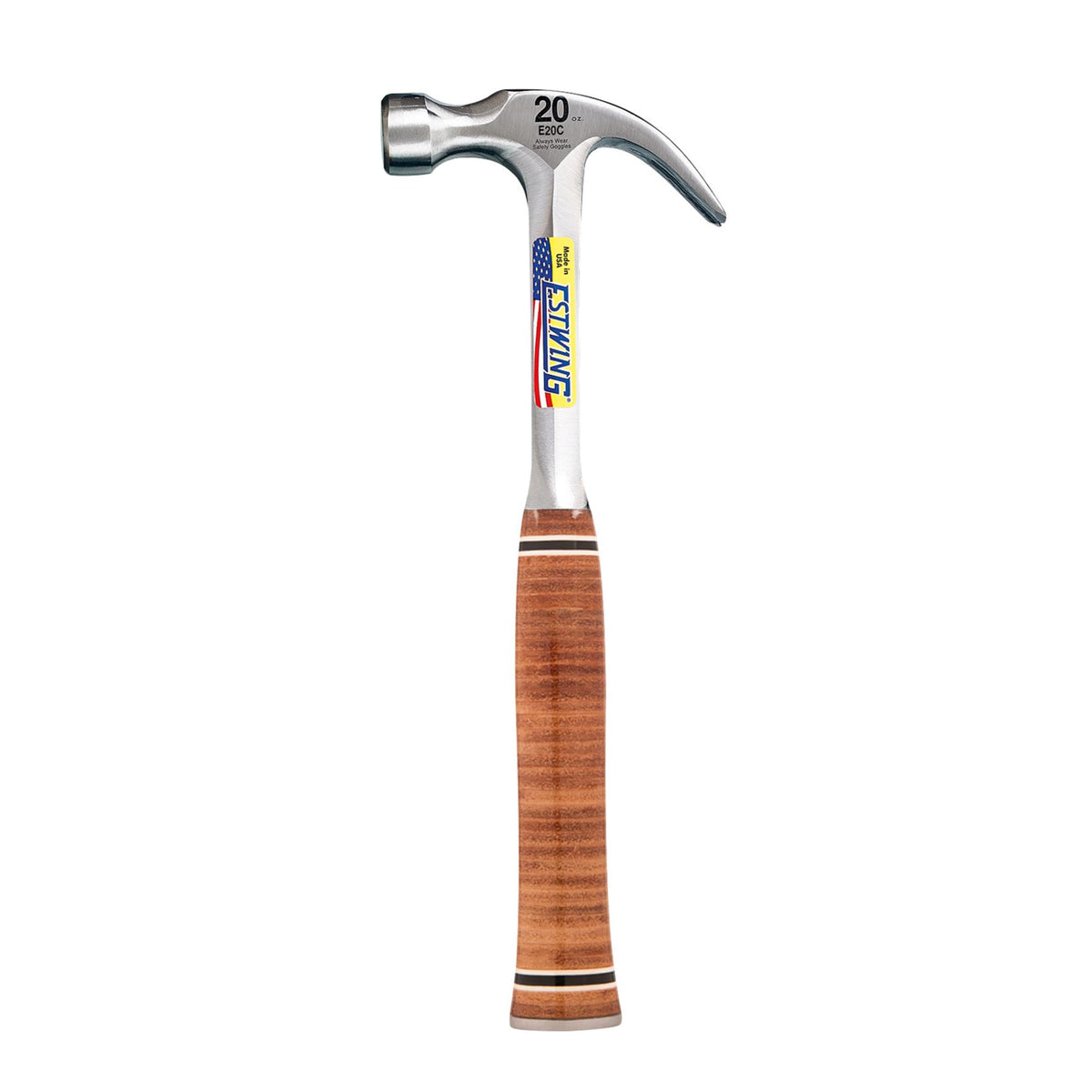 Estwing E20C Curved Claw Hammer with Leather Grip, 20oz/560g