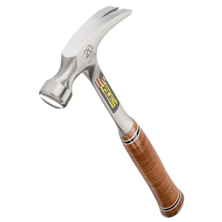 Estwing E20S Straight Claw Hammer with Leather Grip, 20oz/560g : Model No. E20S