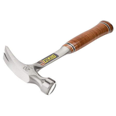 Estwing E20S Straight Claw Hammer with Leather Grip, 20oz/560g : Model No. E20S