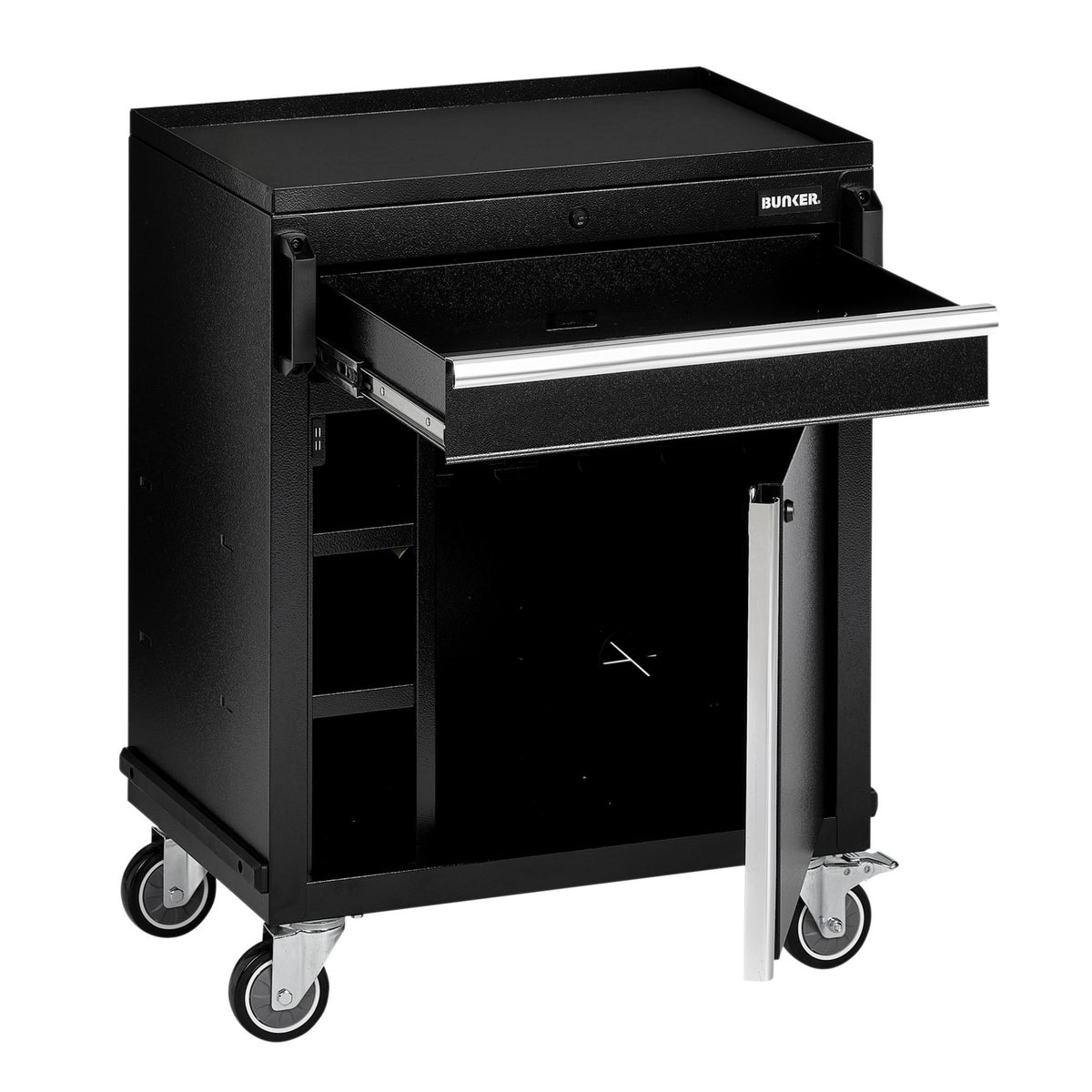 BUNKER Modular Power Tool Mobile Cabinet, 1 Drawer, 1 Door, 646mm : Model No. MS400-PTT
